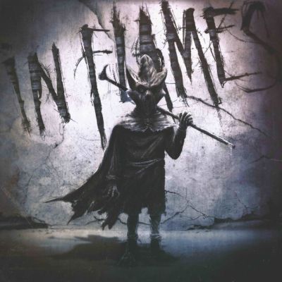 In flames